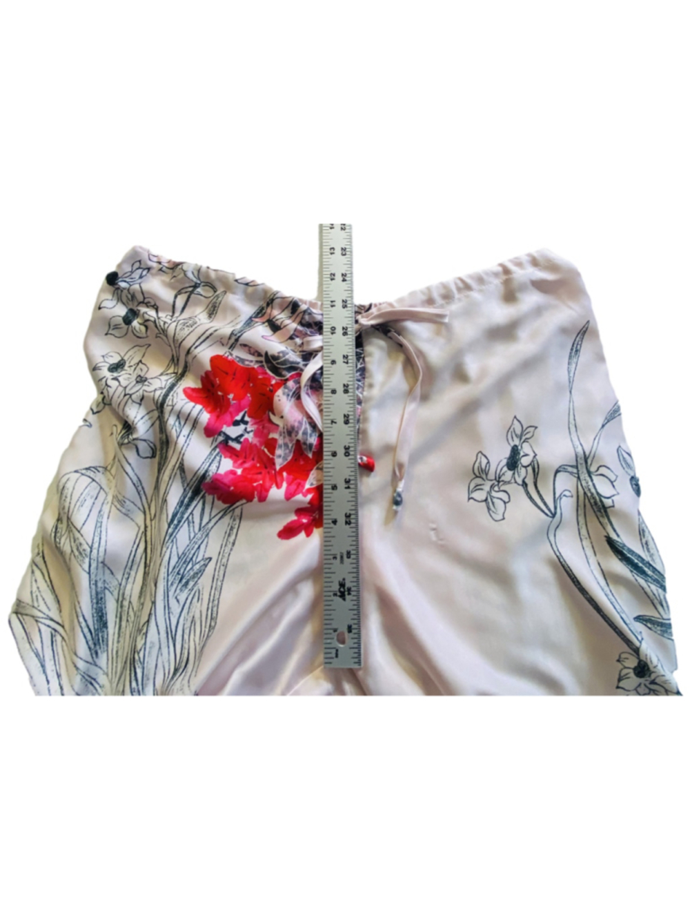 Natori Women's Medium Floral Satin Pajama Set Button Front Top Pants 2-Piece - Picture 14 of 16